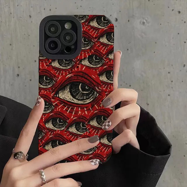 Y2K Retro Devil Eyes Phone Case - Perfect for 90s and Grunge Outfits Y2K Retro Devil Eyes Phone Case - Perfect for 90s and Grunge Outfits