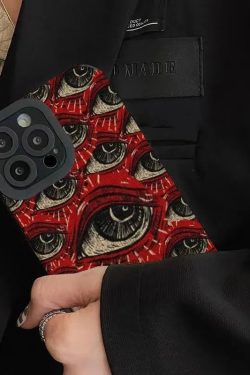 Y2K Retro Devil Eyes Phone Case - Perfect for 90s and Grunge Outfits