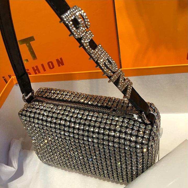 Y2K Retro Disco Cowgirl Rhinestone Handbag - Perfect for 90s and Y2K Club Outfits