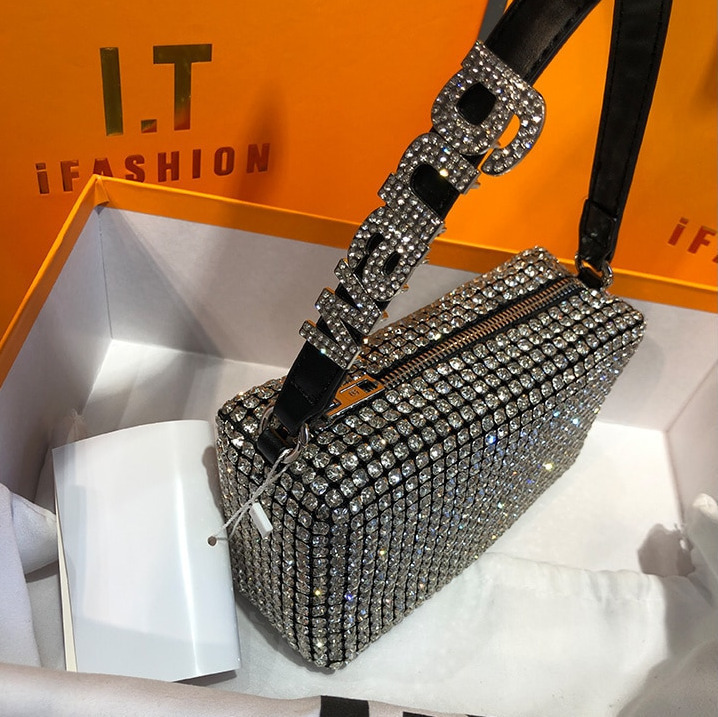 Y2K Retro Disco Cowgirl Rhinestone Handbag - Perfect for 90s and Y2K Club Outfits