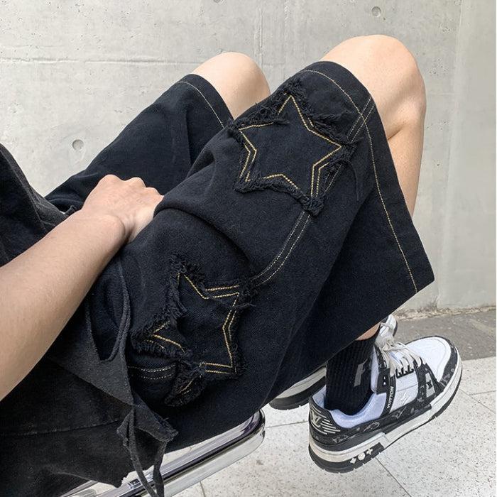 Y2K Retro Drawstring Shorts with Star Embroidery - Perfect for Summer Outfits Y2K Retro Drawstring Shorts with Star Embroidery - Perfect for Summer Outfits