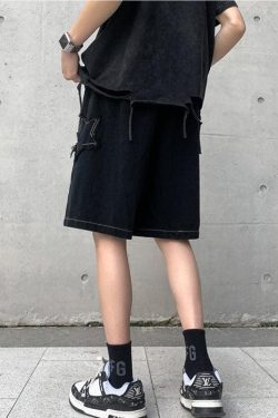 Y2K Retro Drawstring Shorts with Star Embroidery - Perfect for Summer Outfits