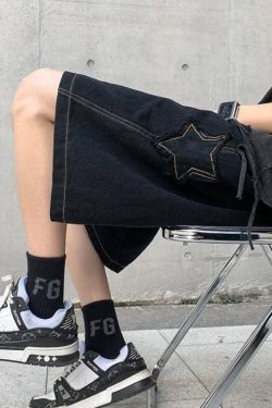 Y2K Retro Drawstring Shorts with Star Embroidery - Perfect for Summer Outfits