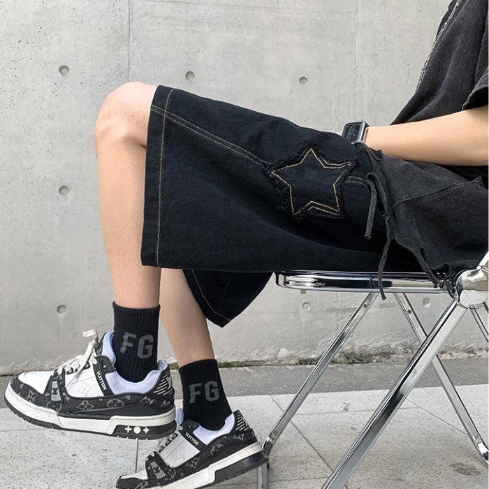 Y2K Retro Drawstring Shorts with Star Embroidery - Perfect for Summer Outfits Y2K Retro Drawstring Shorts with Star Embroidery - Perfect for Summer Outfits
