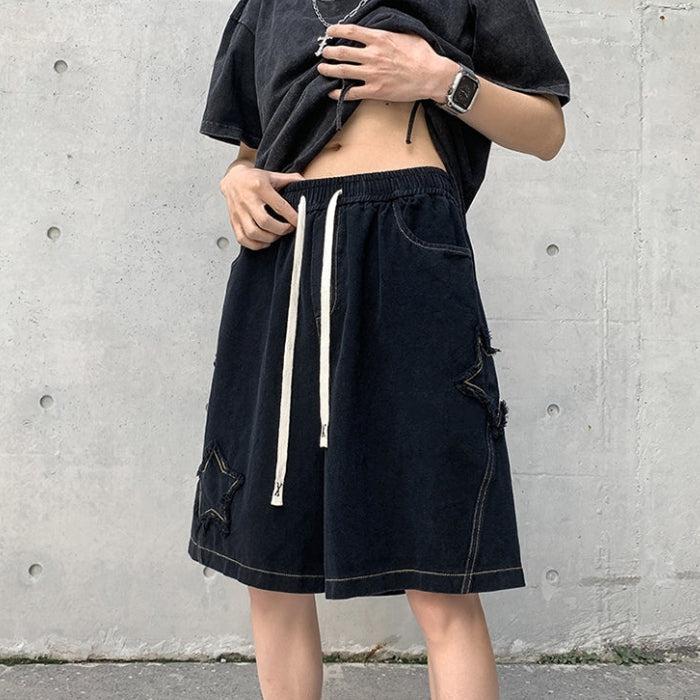 Y2K Retro Drawstring Shorts with Star Embroidery - Perfect for Summer Outfits Y2K Retro Drawstring Shorts with Star Embroidery - Perfect for Summer Outfits