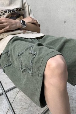 Y2K Retro Drawstring Shorts with Star Embroidery - Perfect for Summer Outfits