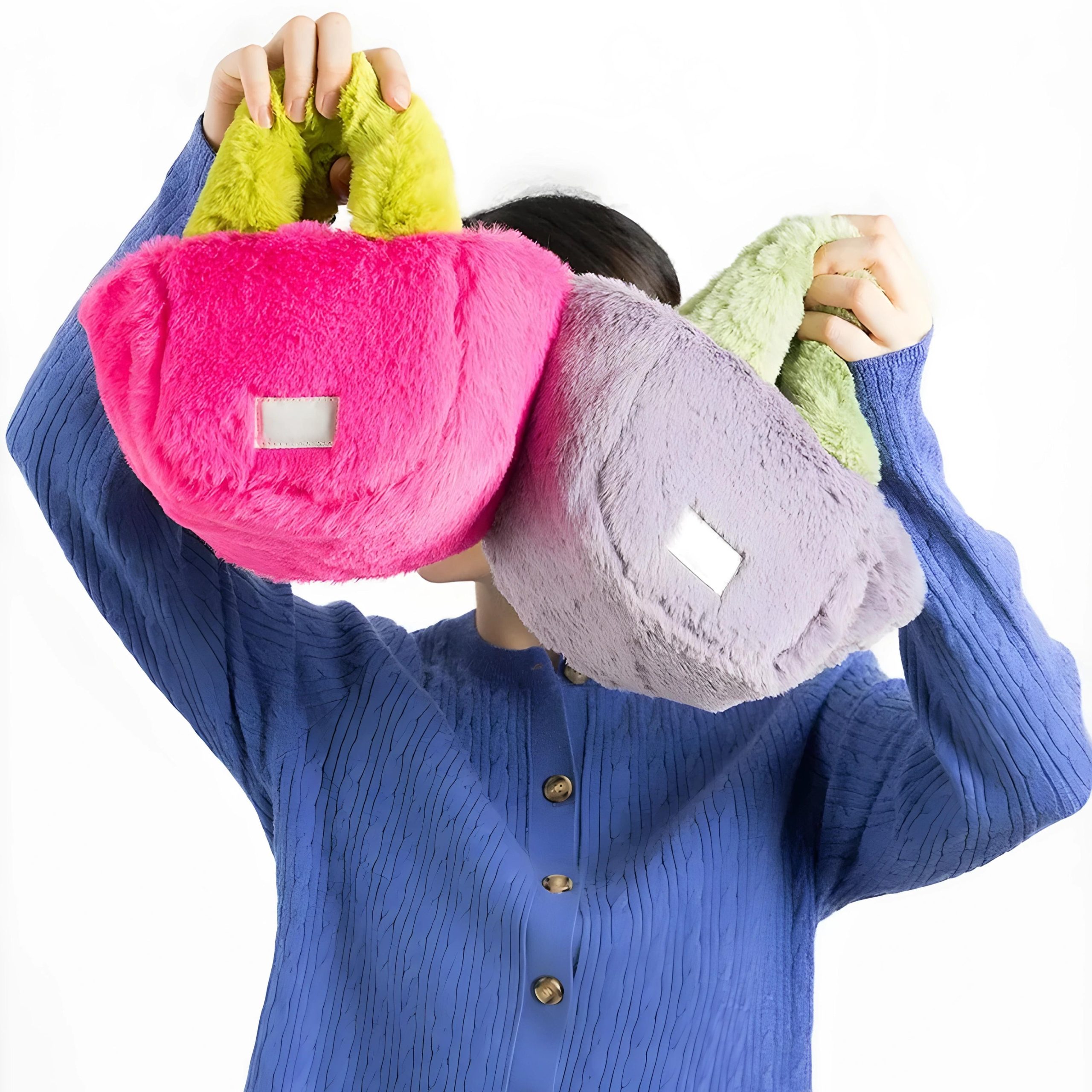 Y2K Retro Fluffy Faux Fur Basket Handbag - Perfect for 90s and Y2K Fashion Outfits Y2K Retro Fluffy Faux Fur Basket Handbag - Perfect for 90s and Y2K Fashion Outfits