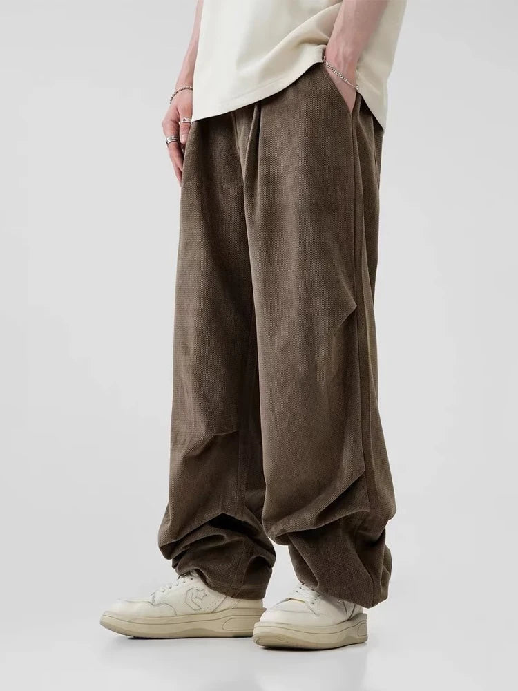 Y2K Retro Pleated Wide Leg Pants - Perfect for 90s and Grunge Outfits