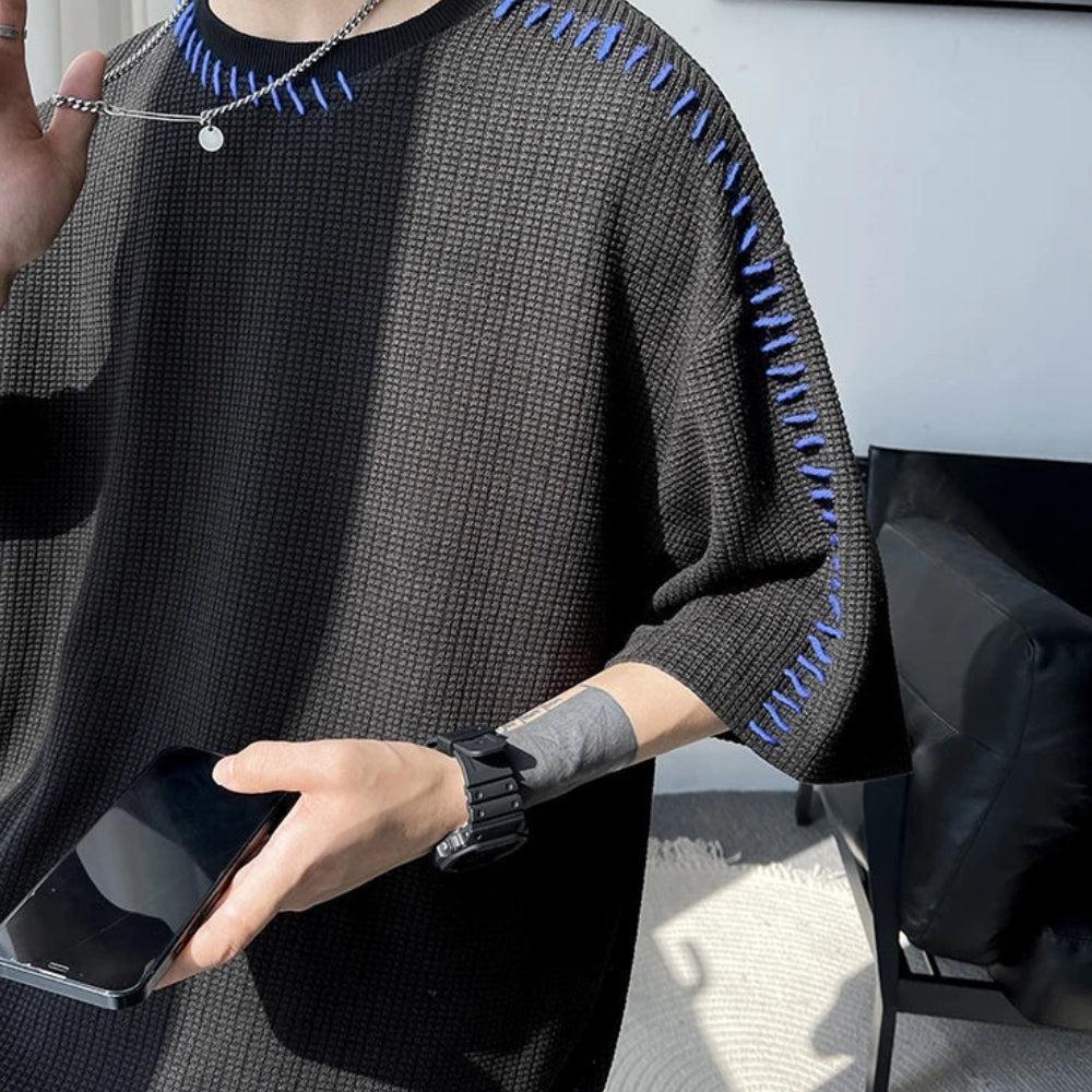 Y2K Retro Soft Boy Contrast Stitch Tee - Perfect for 90s and Grunge Outfits Y2K Retro Soft Boy Contrast Stitch Tee - Perfect for 90s and Grunge Outfits