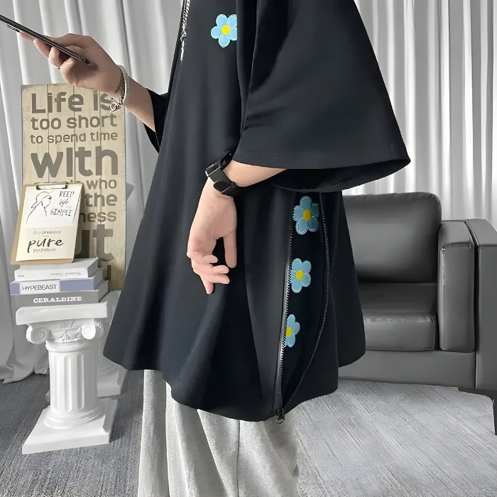 Y2K Retro Soft Boy Daisy Oversize Tee - Perfect for 90s and Grunge Outfits