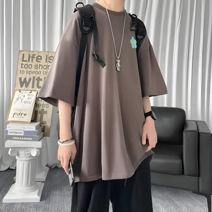 Y2K Retro Soft Boy Daisy Oversize Tee - Perfect for 90s and Grunge Outfits