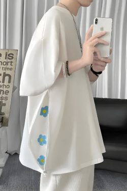 Y2K Retro Soft Boy Daisy Oversize Tee - Perfect for 90s and Grunge Outfits