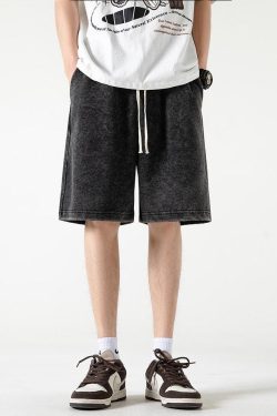 Y2K Retro Soft Boy Drawstring Waist Sweatshorts - Perfect for 90s and Grunge Outfits
