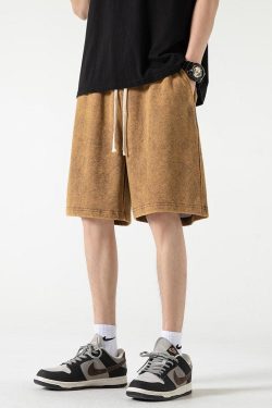 Y2K Retro Soft Boy Drawstring Waist Sweatshorts - Perfect for 90s and Grunge Outfits
