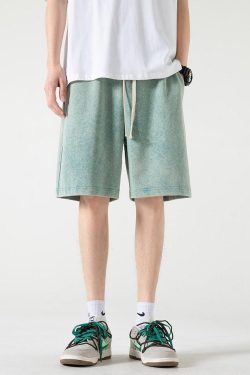 Y2K Retro Soft Boy Drawstring Waist Sweatshorts - Perfect for 90s and Grunge Outfits