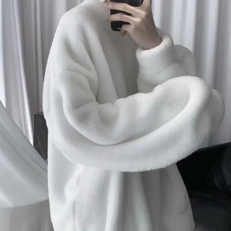 Y2K Retro Soft Boy Oversized Teddy Sweatshirt - Perfect for Grunge and 90s Fashion