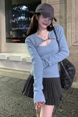 Y2K Retro Soft Girl Corduroy Cardigan Vest Set - Perfect for 90s and Y2K Outfits