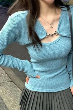 Y2K Retro Soft Girl Corduroy Cardigan Vest Set - Perfect for 90s and Y2K Outfits