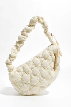 Y2K Retro Soft Girl Quilted Bubble Shoulder Bag - Perfect for 90s and Y2K Outfits
