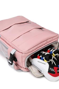 Y2K Retro Soft Girl Travel Backpack with Hidden Pockets - Perfect for 90s and Grunge Outfits