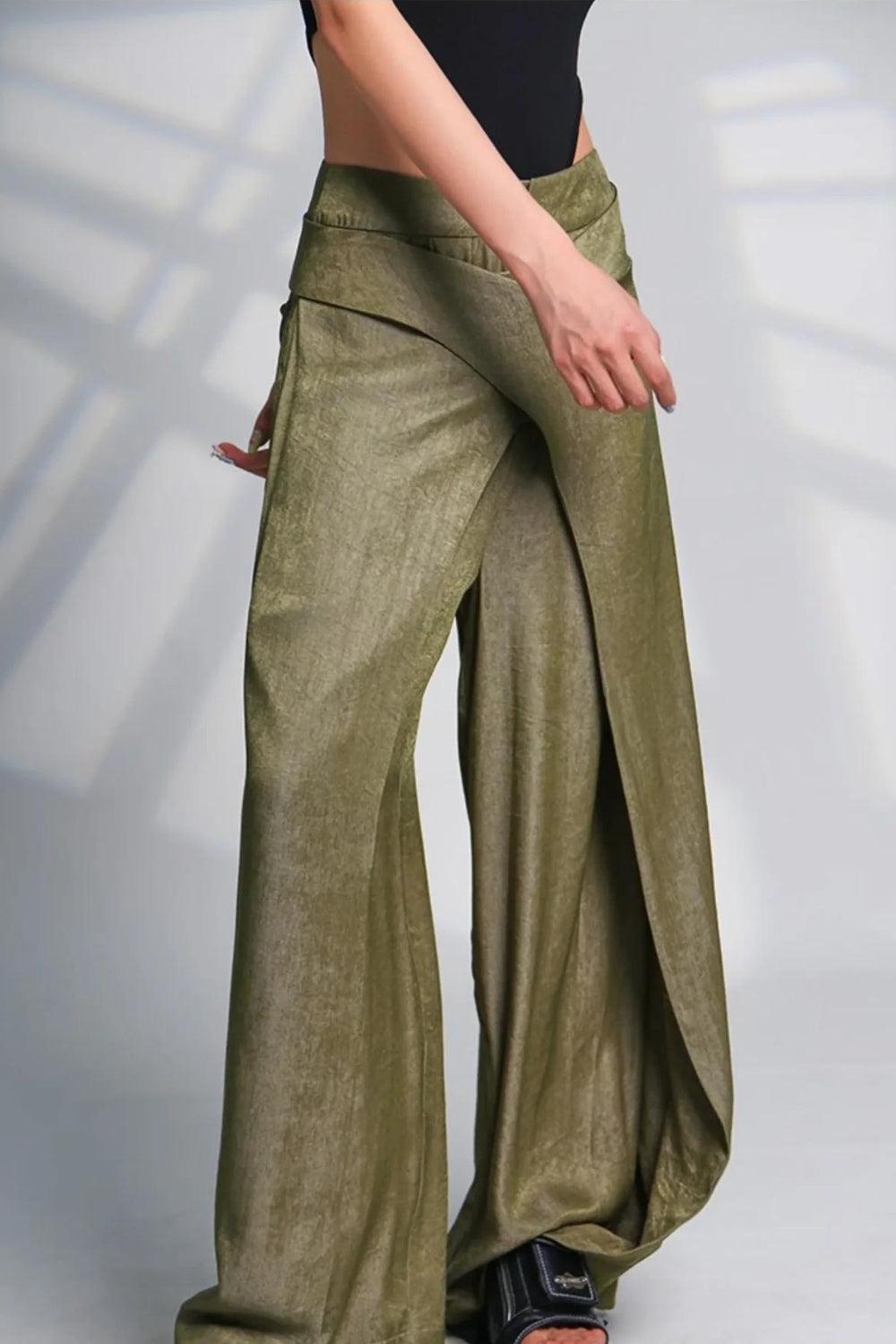 Y2K Retro Style Asymmetrical Wide Leg Pants - Perfect for 90s and Grunge Outfits Y2K Retro Style Asymmetrical Wide Leg Pants - Perfect for 90s and Grunge Outfits