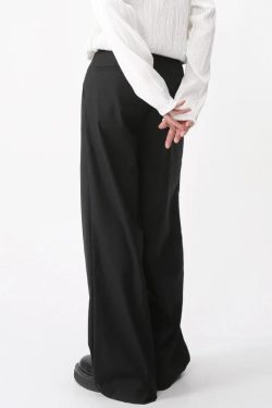 Y2K Retro Style Casualcore Wide Leg Pants - Perfect for 90s and Grunge Outfits