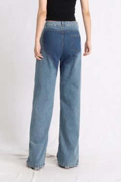 Y2K Retro Style Cut Out Denim Jeans - Perfect for 90s and Grunge Outfits