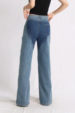 Y2K Retro Style Cut Out Denim Jeans - Perfect for 90s and Grunge Outfits