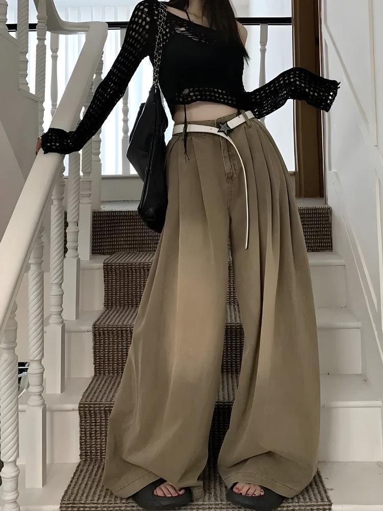 Y2K Retro Style Extreme Wide Leg Pants - Perfect for 90s and Grunge Outfits Y2K Retro Style Extreme Wide Leg Pants - Perfect for 90s and Grunge Outfits