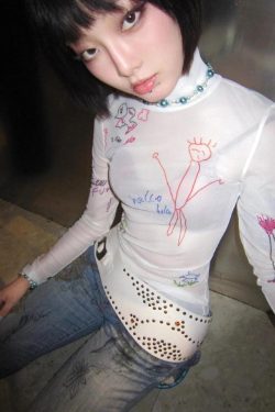 Y2K Retro Style Kid's Art Mesh Top - Perfect for 90s and Y2K Summer Outfits