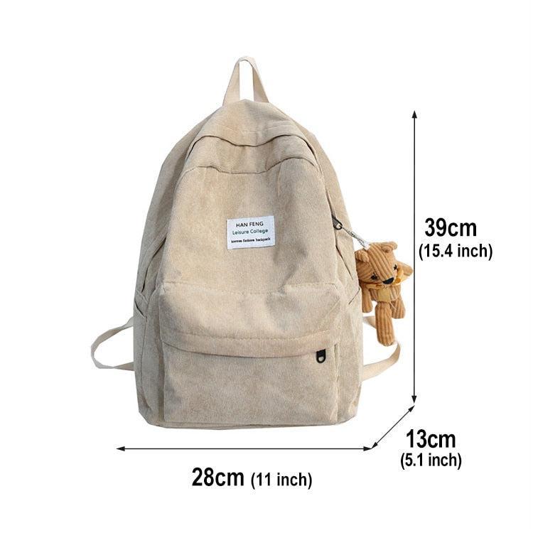 Y2K Retro Teddy Bear Corduroy Backpack - Perfect for 90s and Y2K Fashion Outfits Y2K Retro Teddy Bear Corduroy Backpack - Perfect for 90s and Y2K Fashion Outfits