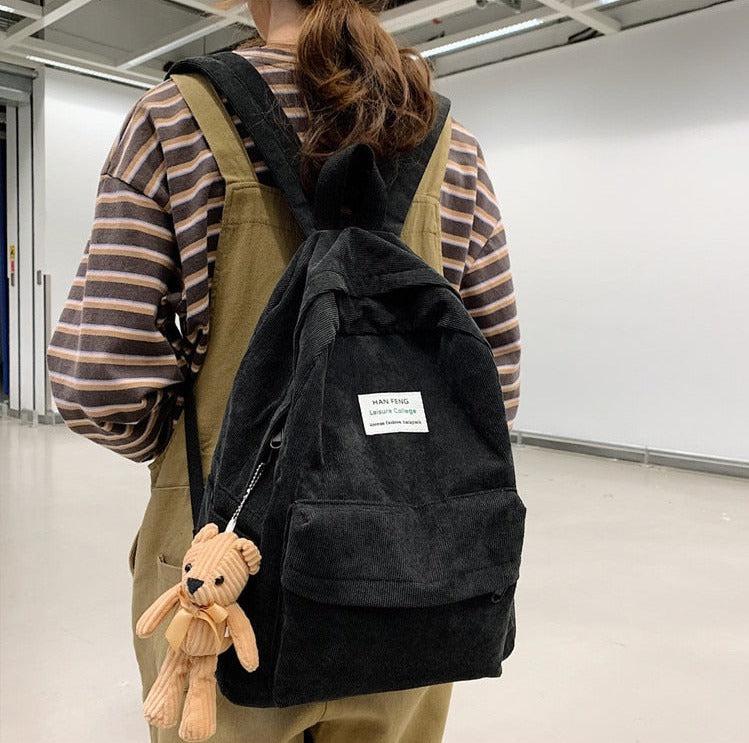 Y2K Retro Teddy Bear Corduroy Backpack - Perfect for 90s and Y2K Fashion Outfits Y2K Retro Teddy Bear Corduroy Backpack - Perfect for 90s and Y2K Fashion Outfits