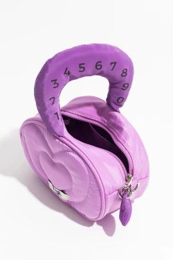 Y2K Retro Weirdcore Heart Puffer Handbag - Perfect for 90s and Y2K Outfits