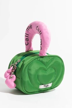Y2K Retro Weirdcore Heart Puffer Handbag - Perfect for 90s and Y2K Outfits