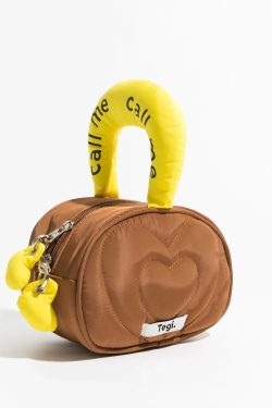 Y2K Retro Weirdcore Heart Puffer Handbag - Perfect for 90s and Y2K Outfits