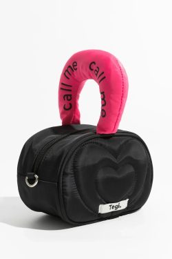 Y2K Retro Weirdcore Heart Puffer Handbag - Perfect for 90s and Y2K Outfits