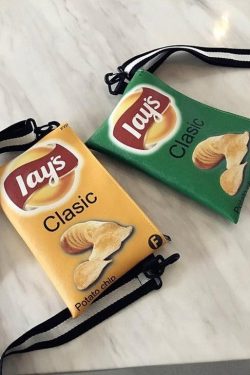 Y2K Retro Weirdcore Lays Chips Crossbody Bag - Unique 90s Fashion Statement Accessory
