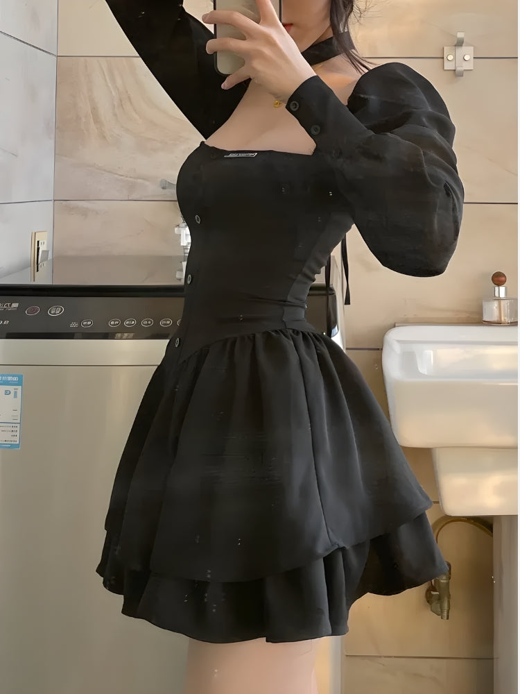 Y2K Ruffled Layered Corset Mini Dress - Perfect Retro Style for Summer Outfits Y2K Ruffled Layered Corset Mini Dress - Perfect Retro Style for Summer Outfits