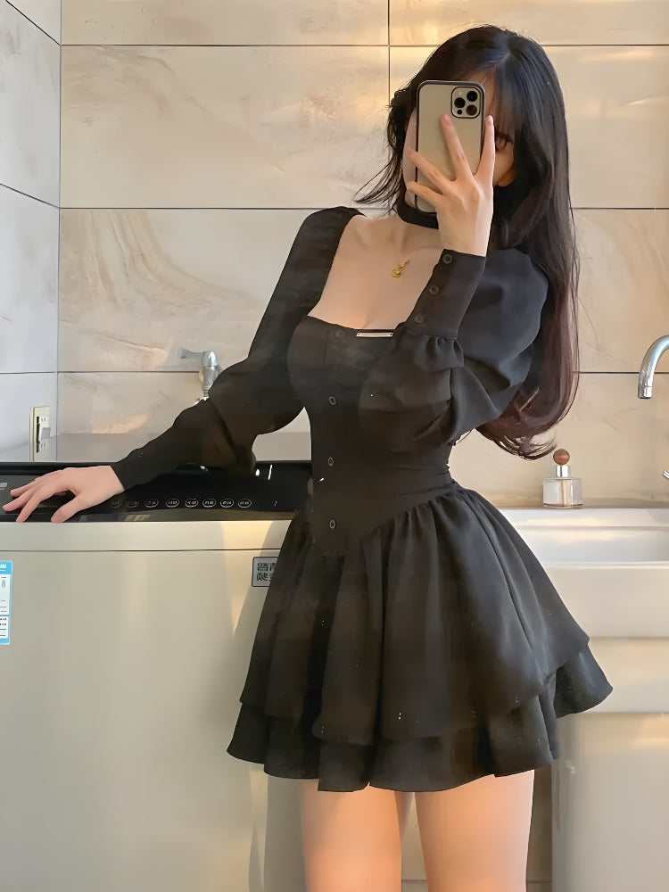 Y2K Ruffled Layered Corset Mini Dress - Perfect Retro Style for Summer Outfits Y2K Ruffled Layered Corset Mini Dress - Perfect Retro Style for Summer Outfits