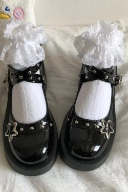 Y2K Star Buckled Platform Mary Jane Shoes - Retro Style Y2K Shoes