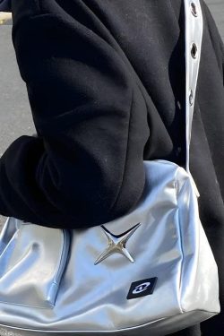 Y2K Star Faux Leather Bag - Retro Style Grunge Accessory for 90s and Y2K Outfits