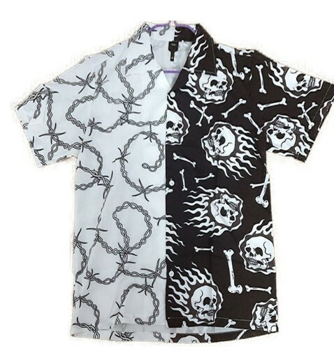 Adalyn Patchwork Vintage Shirt - Y2K Summer Grunge, 90S Retro, Pastel Goth, Y2K Club Outfit Adalyn Patchwork Vintage Shirt - Y2K Summer Grunge, 90S Retro, Pastel Goth, Y2K Club Outfit