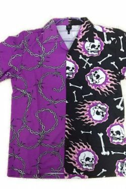 Adalyn Patchwork Vintage Shirt - Y2K Summer Grunge, 90S Retro, Pastel Goth, Y2K Club Outfit