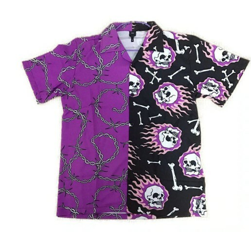 Adalyn Patchwork Vintage Shirt - Y2K Summer Grunge, 90S Retro, Pastel Goth, Y2K Club Outfit Adalyn Patchwork Vintage Shirt - Y2K Summer Grunge, 90S Retro, Pastel Goth, Y2K Club Outfit