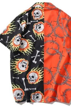 Adalyn Patchwork Vintage Shirt - Y2K Summer Grunge, 90S Retro, Pastel Goth, Y2K Club Outfit