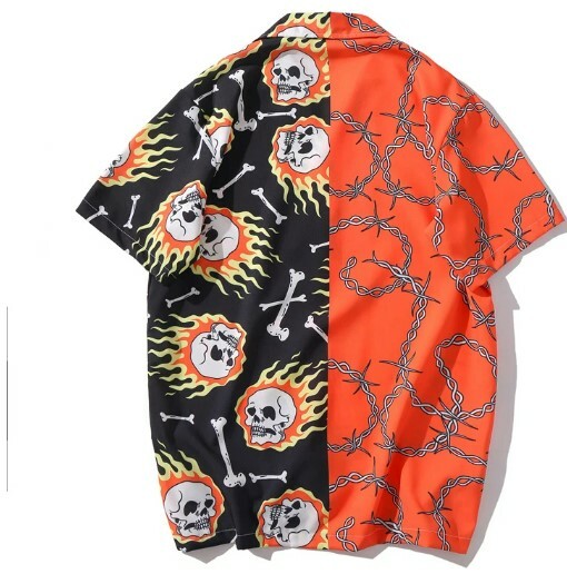 Adalyn Patchwork Vintage Shirt - Y2K Summer Grunge, 90S Retro, Pastel Goth, Y2K Club Outfit Adalyn Patchwork Vintage Shirt - Y2K Summer Grunge, 90S Retro, Pastel Goth, Y2K Club Outfit