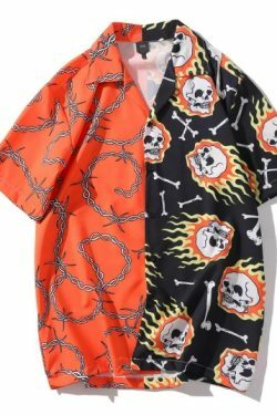 Adalyn Patchwork Vintage Shirt - Y2K Summer Grunge, 90S Retro, Pastel Goth, Y2K Club Outfit