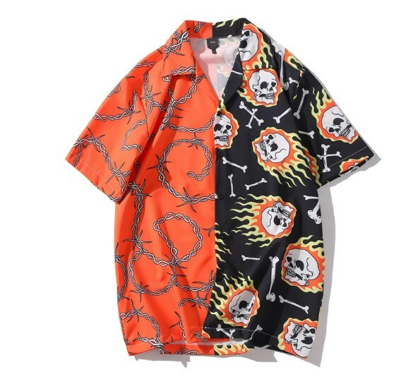 Adalyn Patchwork Vintage Shirt - Y2K Summer Grunge, 90S Retro, Pastel Goth, Y2K Club Outfit Adalyn Patchwork Vintage Shirt - Y2K Summer Grunge, 90S Retro, Pastel Goth, Y2K Club Outfit