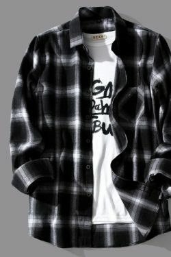 Adalynn Long Sleeve Plaid - Y2K Grunge 90S Fashion, Retro Summer Outfit, Pastel Goth Style