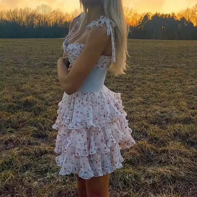 Alba Tie Bow Mini Dress - Y2K Summer, 90S Grunge, Retro Style, Y2K Party & Club Outfits Alba Tie Bow Mini Dress - Y2K Summer, 90S Grunge, Retro Style, Y2K Party & Club Outfits